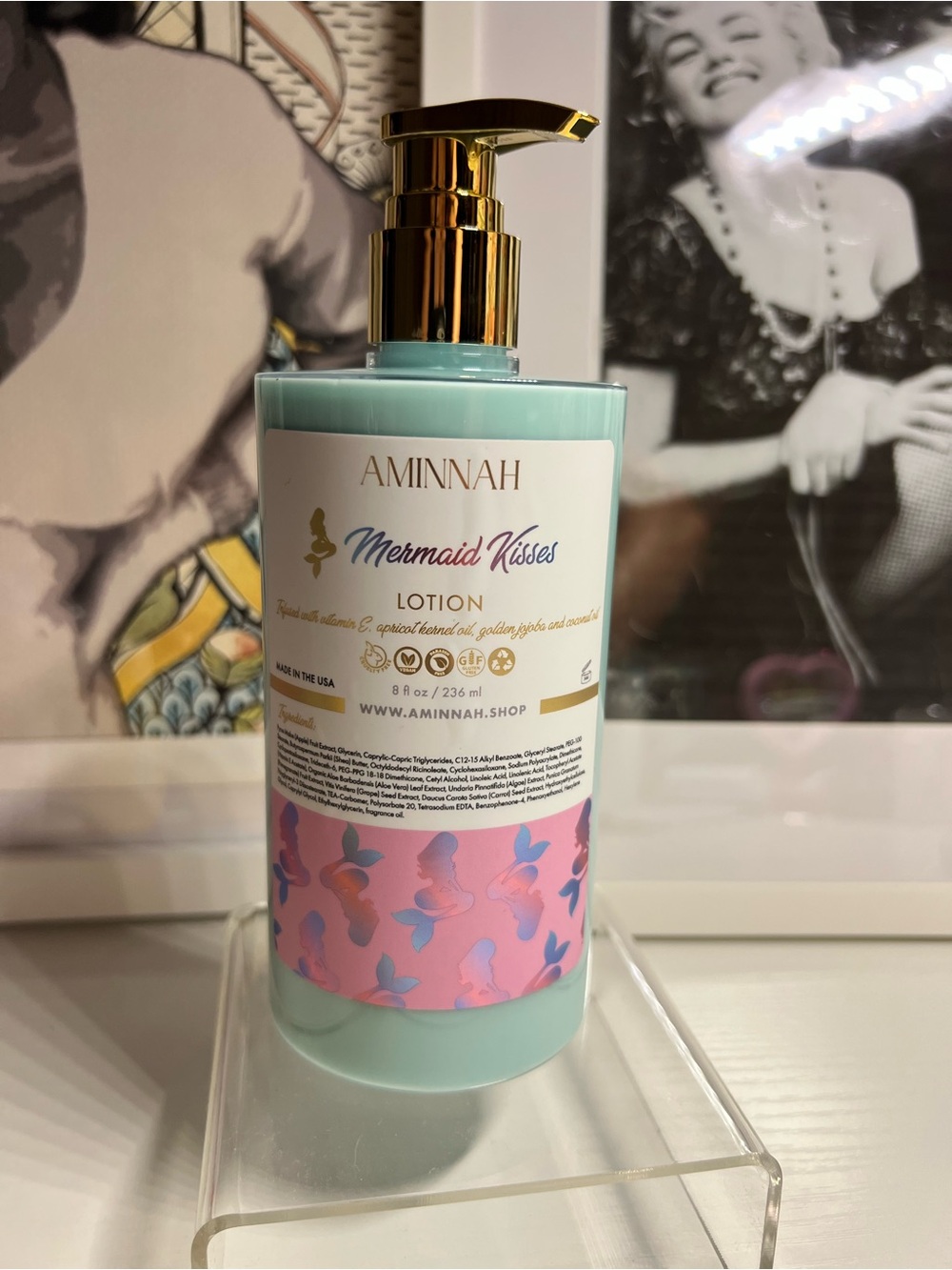 New AMINNAH Mermaid Kisses Lotion- 8oz